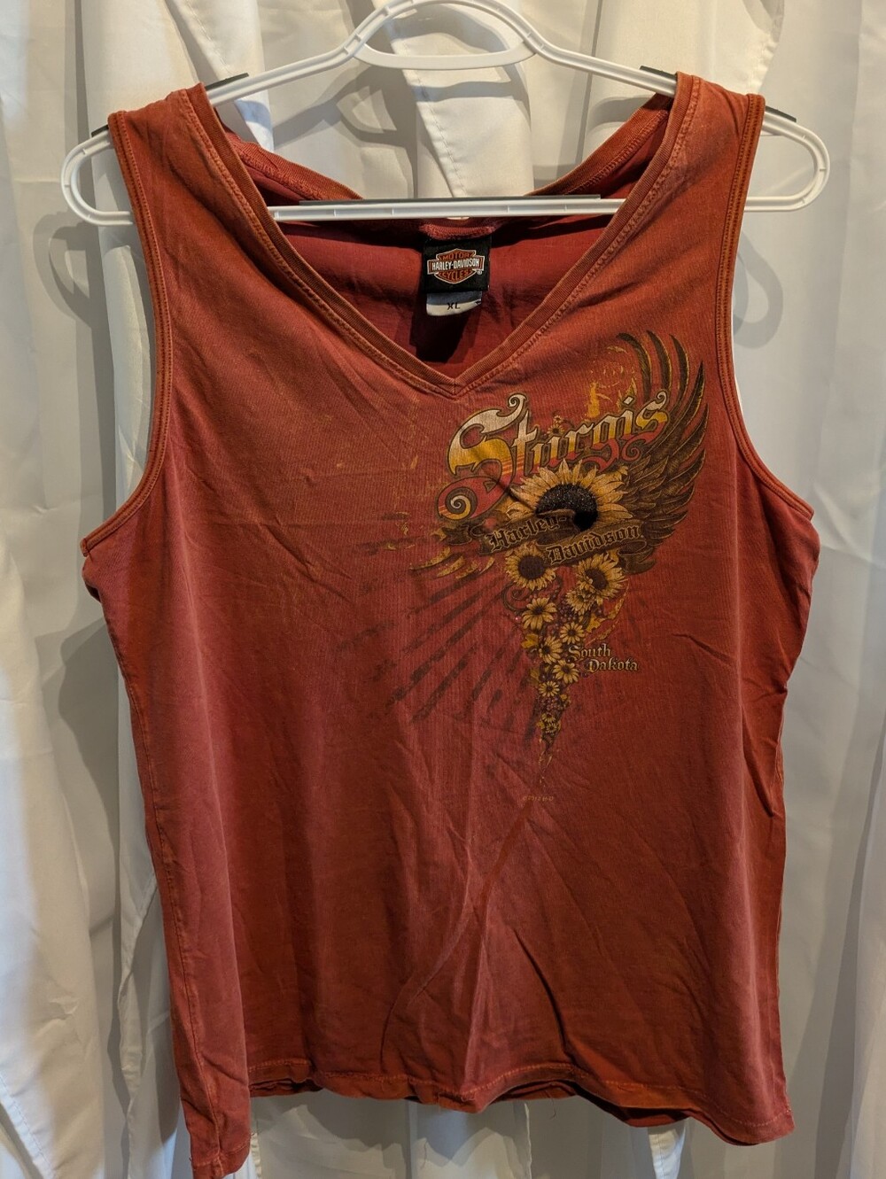 3 Harley-Davidson Virginia Sunflower Graphic Tank Top XL